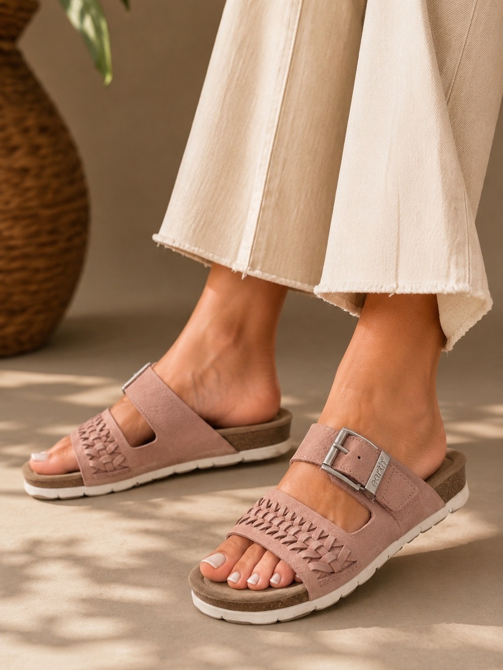 Earth Origins Emani Round Toe Casual Flat Slip-on Sandals size 7.5